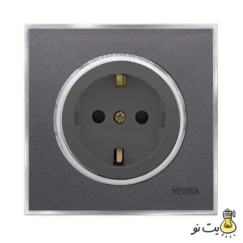 کلید و پریز ویرا مدل آلفا کلاسیک نوک مدادی استیل (مات) — تصویر ۵