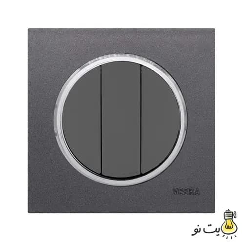 کلید و پریز ویرا مدل آلفا اسپرت نوک مدادی استیل (مات) — تصویر ۳