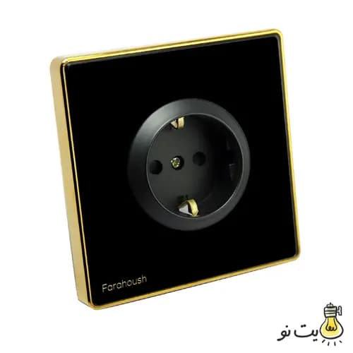 کلید و پریز لمسی فراهوش مشکی زه طلایی — تصویر ۷