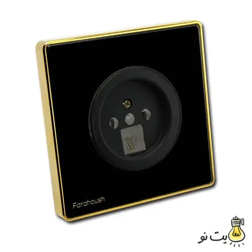 کلید و پریز لمسی فراهوش مشکی زه طلایی — تصویر ۸