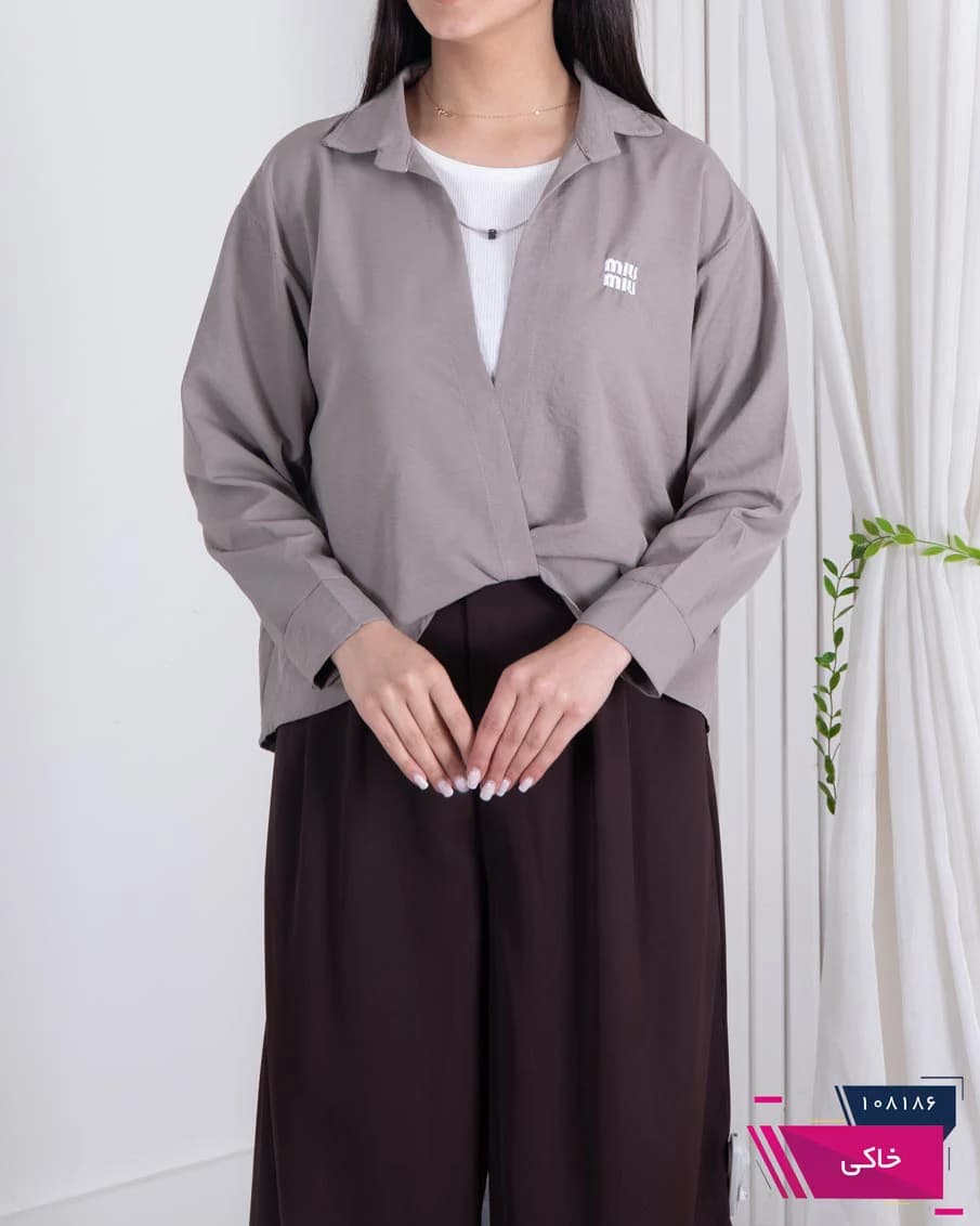 شومیز دو تیکه سیلک SADAF/MIU MIU — تصویر ۳