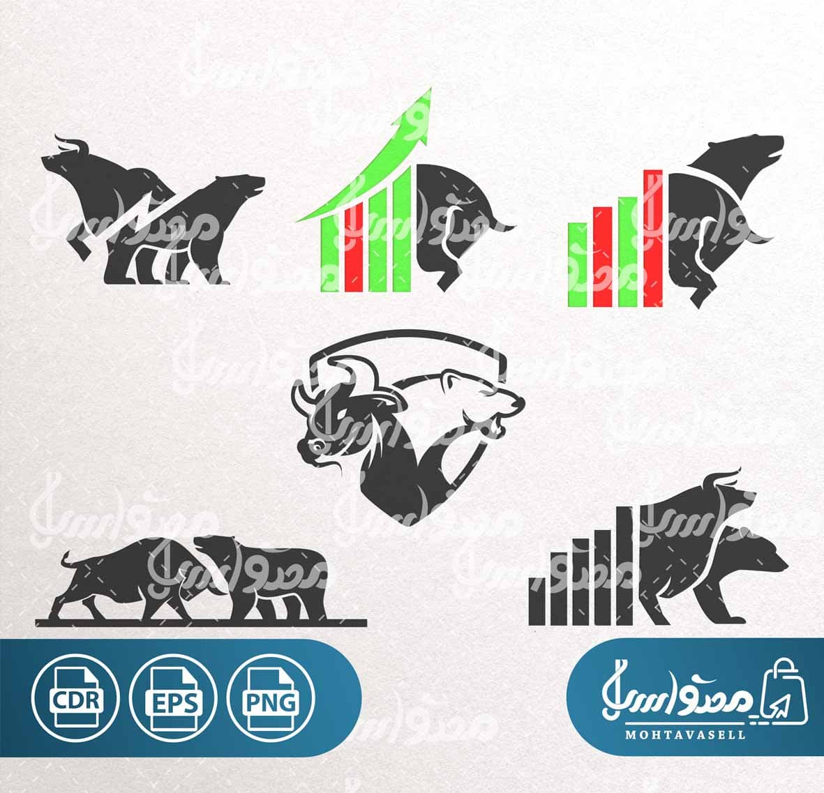 طرح وکتور و لوگو بازارهای مالی و بورس
