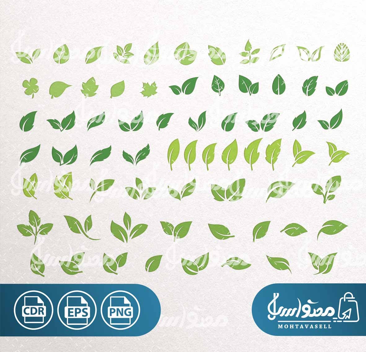 طرح وکتور برگ گل و درخت