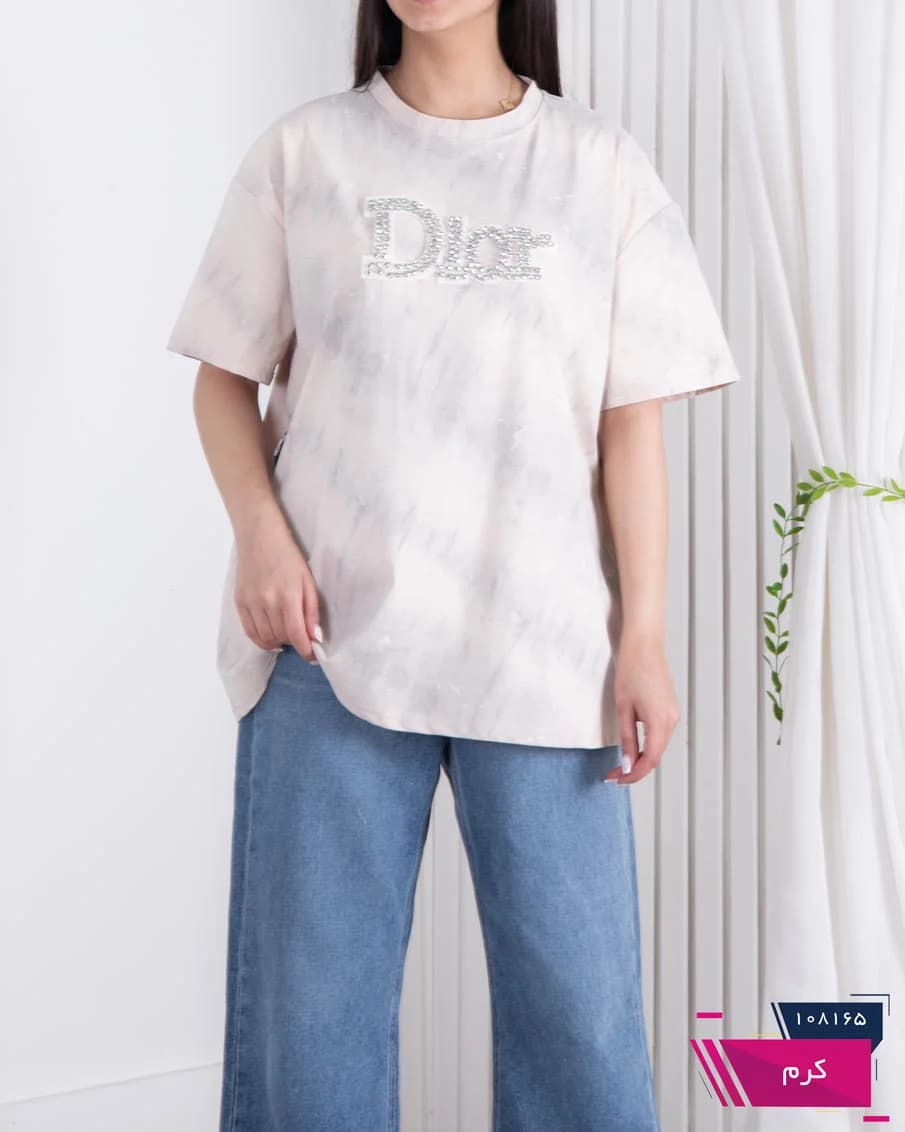 تیشرت وارداتی سنگشور نگینی DIOR — تصویر ۵
