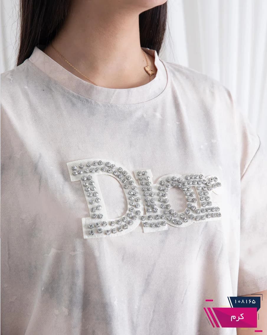 تیشرت وارداتی سنگشور نگینی DIOR — تصویر ۳