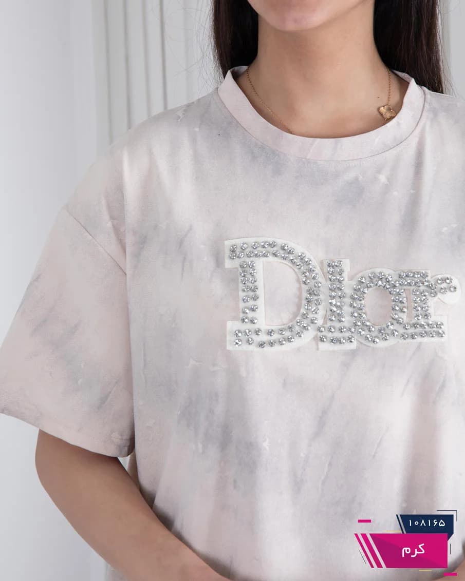تیشرت وارداتی سنگشور نگینی DIOR — تصویر ۴