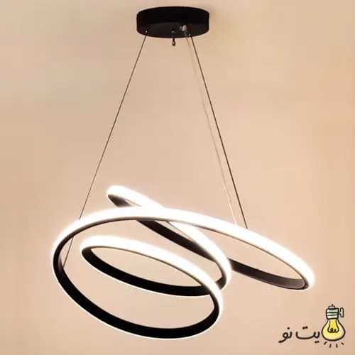 لوستر مدرن گرد تودلی دو پیچ