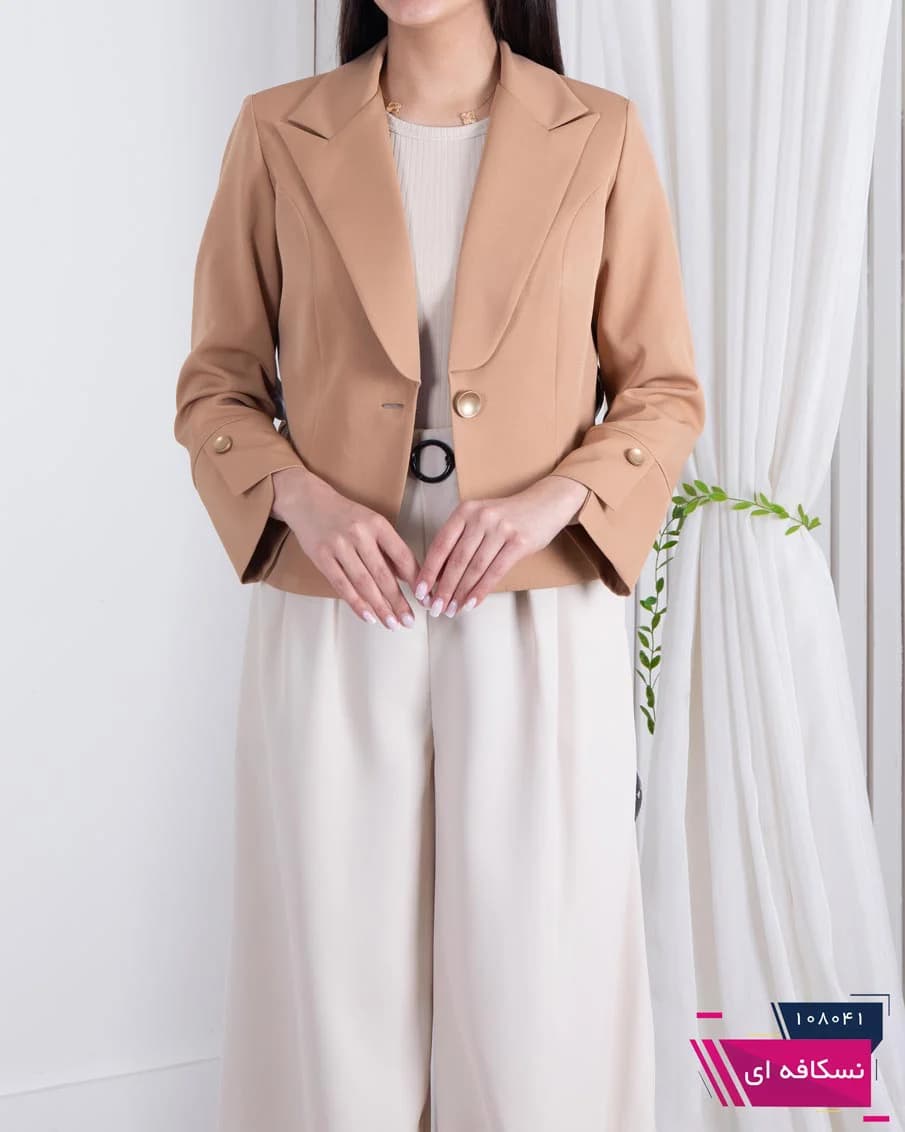 کراپ کت آستین دکمه VALERIE — تصویر ۲