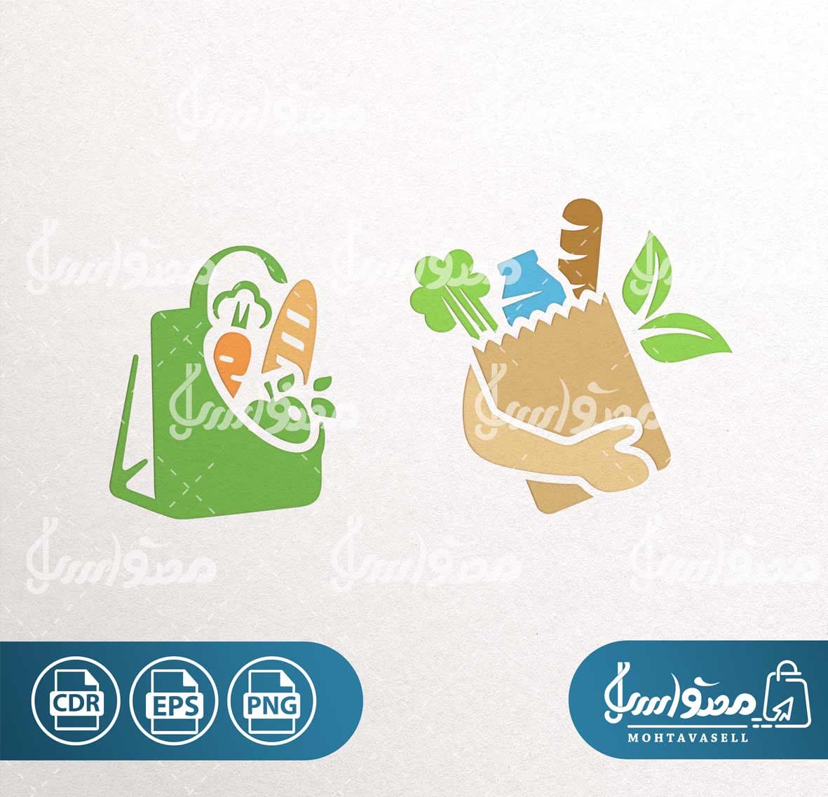 طرح وکتور و لوگو سوپر مارکت و میوه فروشی