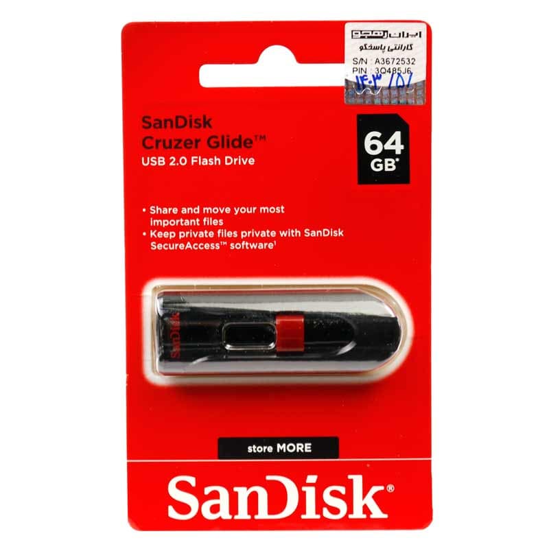 فلش ۶۴ گیگ سن دیسک SanDisk Cruzer Glide CZ60 — تصویر ۶