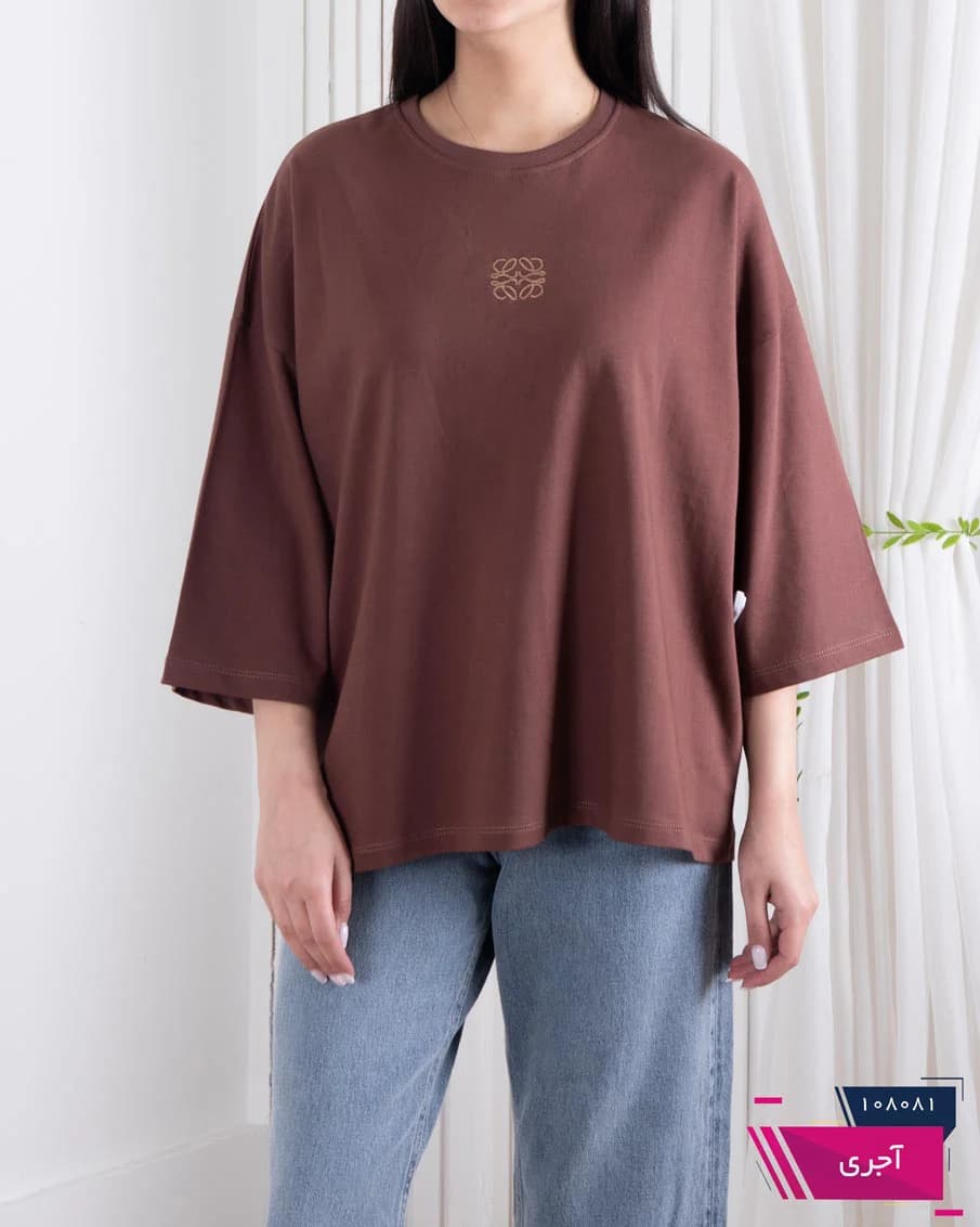 تیشرت دخترونه باکسی گلدوزی LOEWE — تصویر ۲