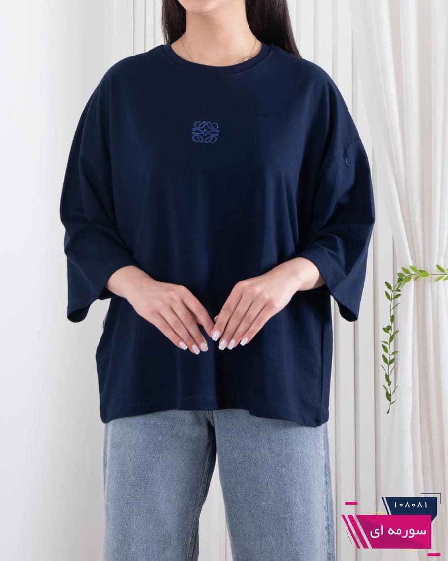 تیشرت دخترونه باکسی گلدوزی LOEWE — تصویر ۶