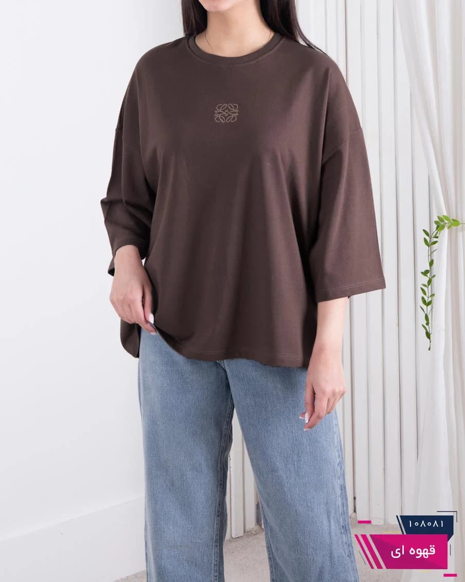 تیشرت دخترونه باکسی گلدوزی LOEWE — تصویر ۸