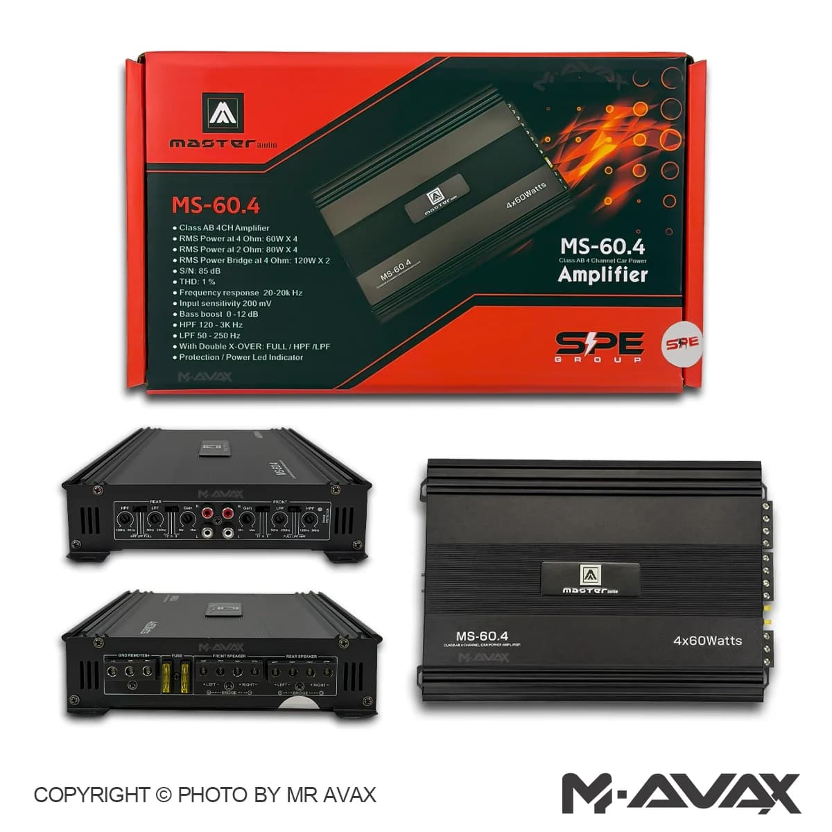 آمپلی فایر 4 کانال آدیو مستر مدل MS-60.4