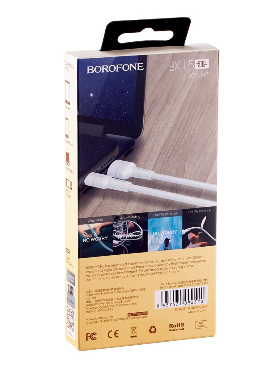 کابل شارژ تایپ USB-C بروفون مدل BX-15 طول 1 متر — تصویر ۲