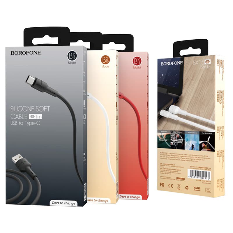 کابل شارژ تایپ USB-C بروفون مدل BX-15 طول 1 متر — تصویر ۳