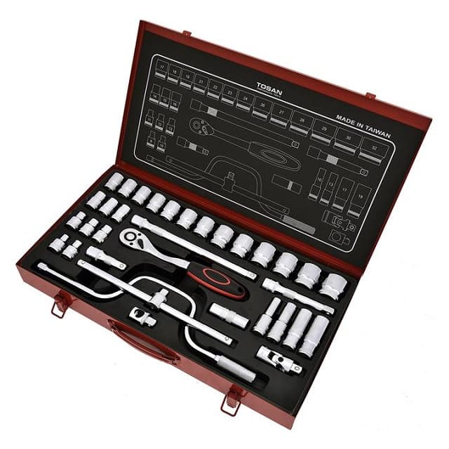 جعبه بکس 1/2 اینچ 34 پارچه توسن مدل T1252-34M (تایوانی) — تصویر ۲