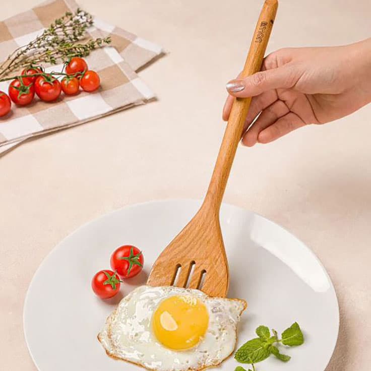 کفگیر و ملاقه چوبی لیمون(42)/2339 — تصویر ۳