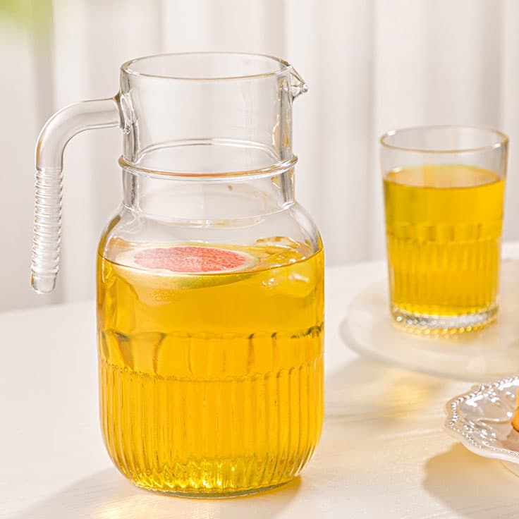 پارچ شیشه ای شیار دار 1/5 لیتر لیمون (6) /2299