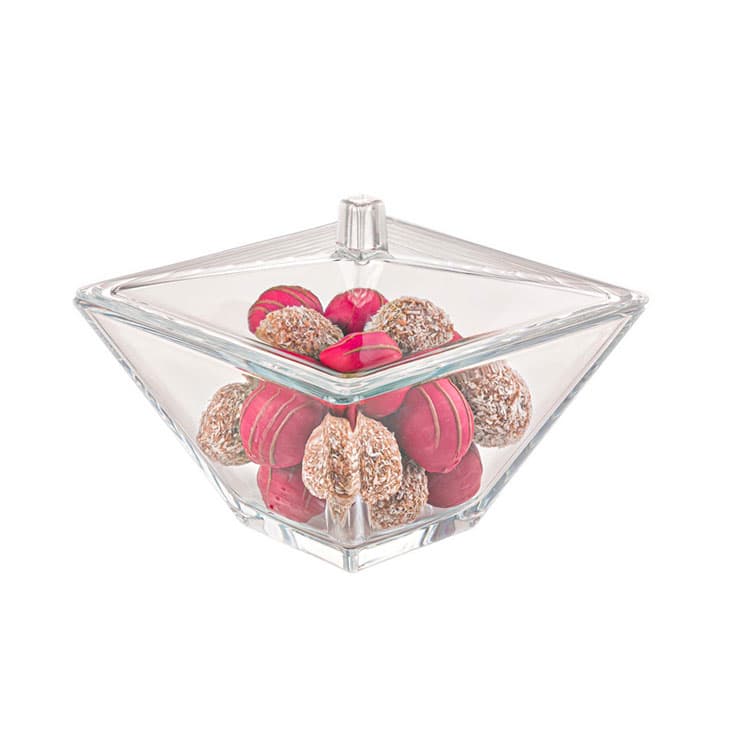 شکلات خوری دربدار مربع شیشه ای لیمون (12)/2296 — تصویر ۲