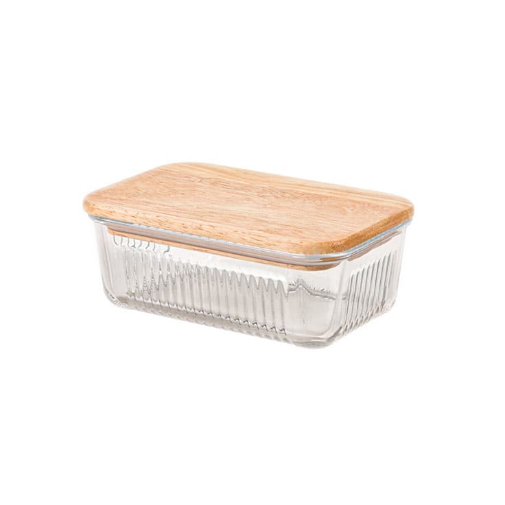 ظرف شیشه ای 450 میلی لیتر درب چوبی لیمون(12)/2190 — تصویر ۲