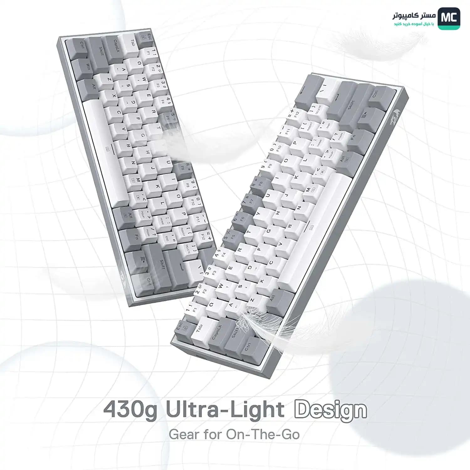 کیبورد مکانیکال گیمینگ ردراگون K617 FIZZ RGB Grey-White — تصویر ۱۱