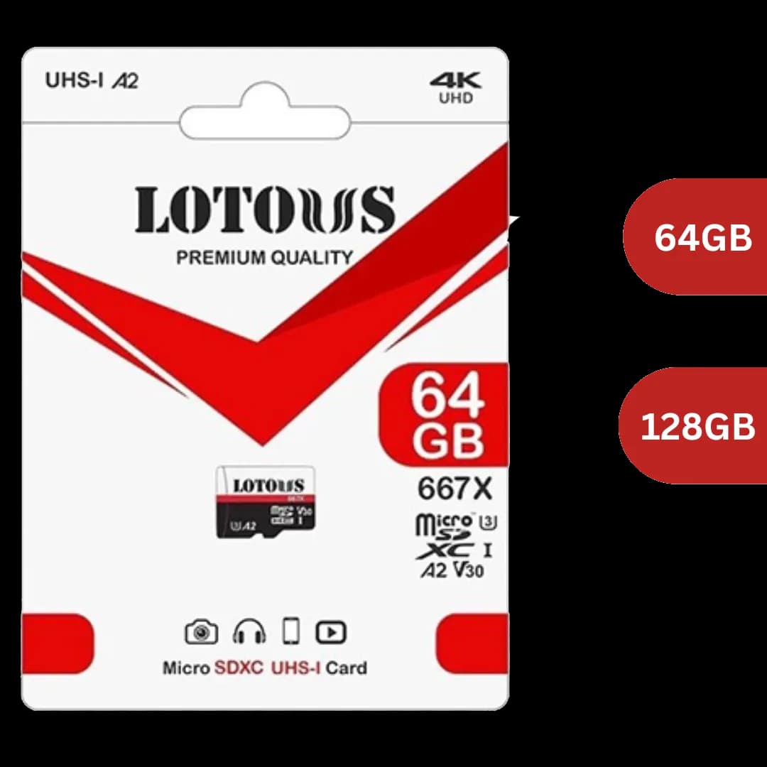 کارت حافظه میکرو لوتوس 128گیگ استاندارد U3 A2 مدل 667X