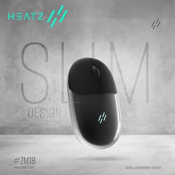ماوس سایلنت و بی سیم هیتس مدل HEATZ TRANSPARENT ZM18 — تصویر ۴