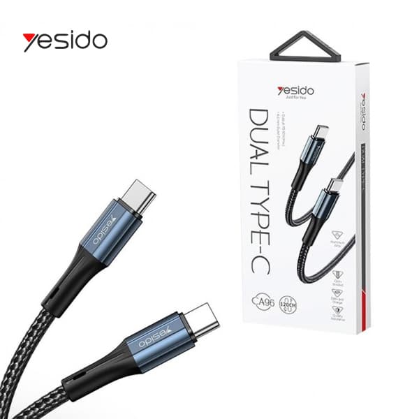 کابل فست شارژ TYPE-C به TYPE-C یس ای دو مدل YESIDO CA96C-C 60W 1.2m