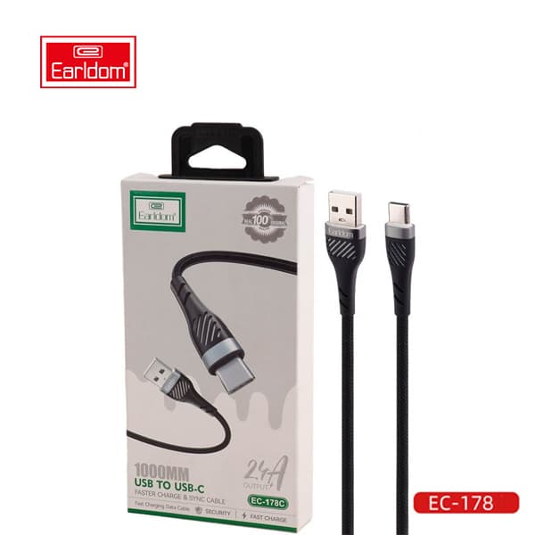 کابل شارژ USB به TYPE-C ارلدام مدل Earldom EC-178C TYPE-C cable 2.4A 1.0m