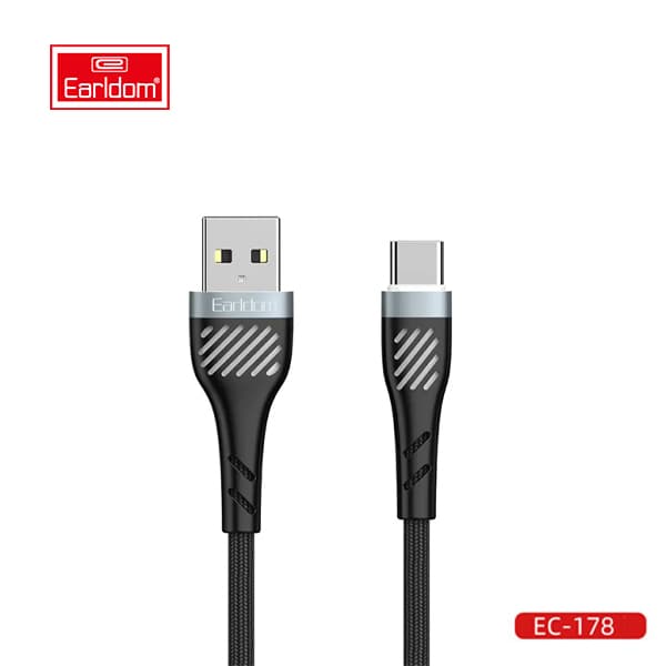 کابل شارژ USB به TYPE-C ارلدام مدل Earldom EC-178C TYPE-C cable 2.4A 1.0m — تصویر ۳