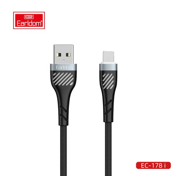 کابل شارژ USB به لایتنینگ ارلدام مدل Earldom EC-178i Lightning cable 2.4A 1.0m — تصویر ۳