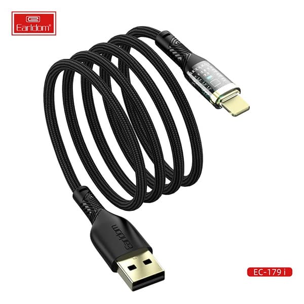 کابل شارژ فست USB به لایتنینگ ارلدام مدل Earldom EC-179i Lightning cable 3.0A 1.0m — تصویر ۵