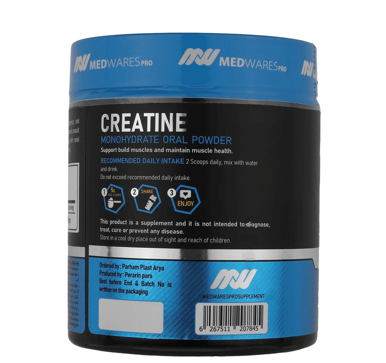 پودر کراتین مونوهیدرات مد ویرز پرو 250 گرم | Creatine Monohydrate Powder medwares pro 250 g — تصویر ۳
