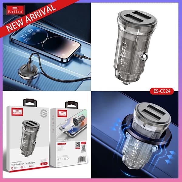 شارژر فندکی ارلدام فست شارژ مدل Earldom ES-CC24 3.4A 15W به همراه کابل شارژ — تصویر ۵