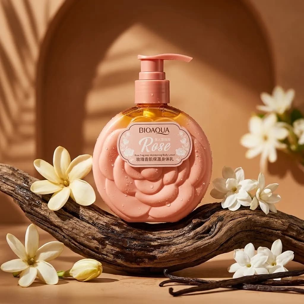 لوسیون بدن پمپی گل رز BIOAQUA