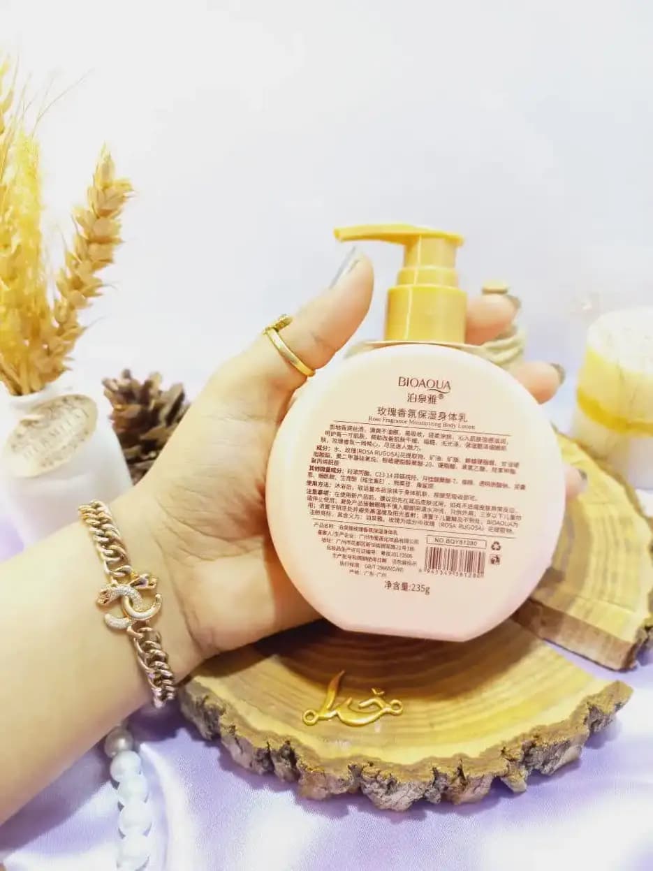 لوسیون بدن پمپی گل رز BIOAQUA — تصویر ۲