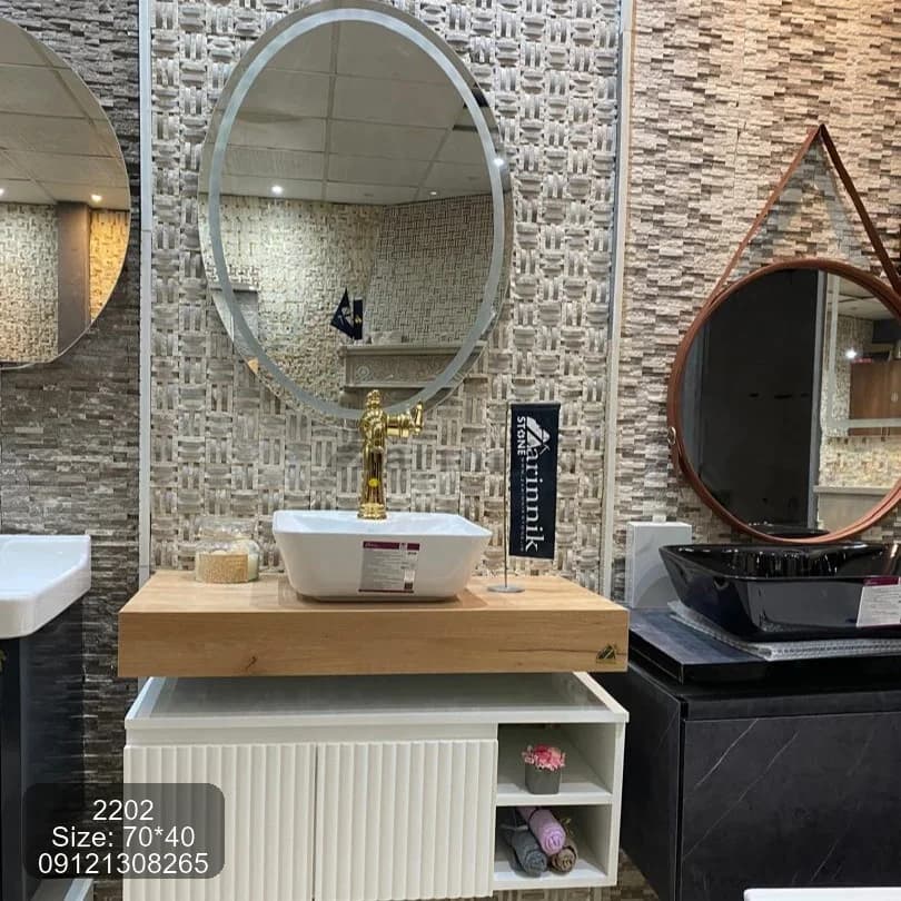 روشویی کابینتی 40*70 با کاسه چینی زرین نیک کد ZN2202 — تصویر ۴
