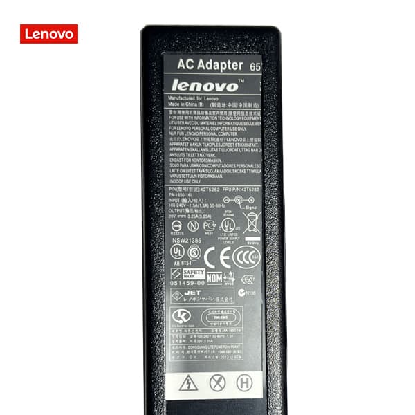 شارژر لپ تاپ LENOVO لنو 20 ولت 3.25 آمپر کانکتور 5.5X2.5(سر LONG) — تصویر ۳