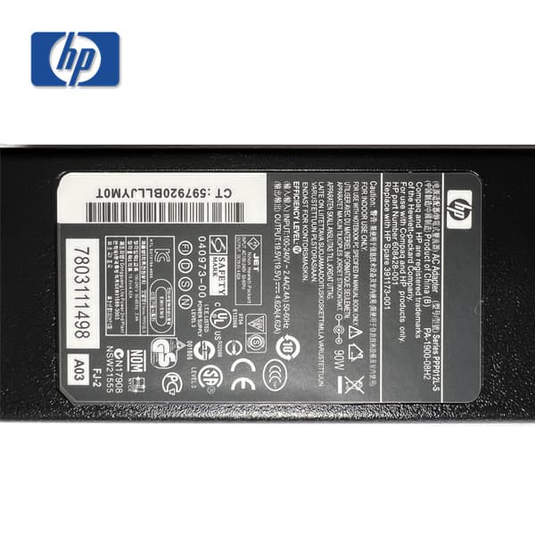 شارژر لپ تاپ HP اچ پی 19.5 ولت 4.62 آمپر کانکتور 1.7 * 5.5 (سرآبی) — تصویر ۳
