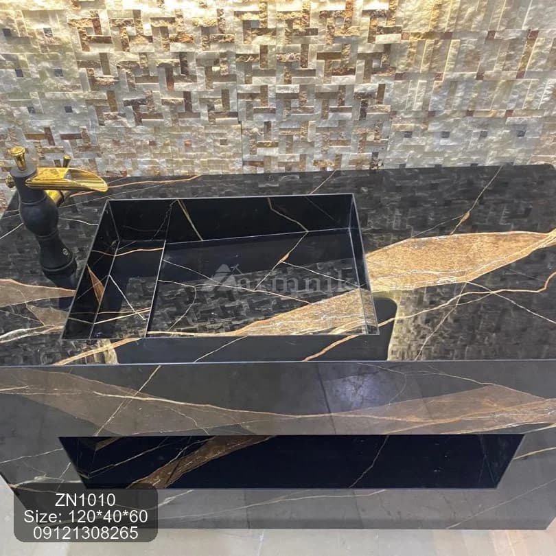 روشویی مدرن سرامیکی دکور دار کد ZN1010 — تصویر ۳