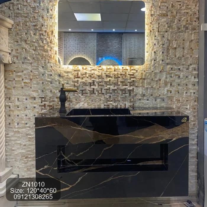 روشویی مدرن سرامیکی دکور دار کد ZN1010 — تصویر ۲