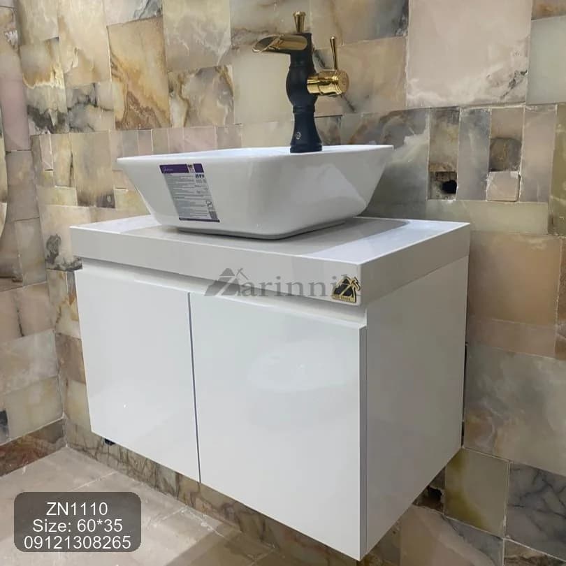 روشویی سرامیکی با کاسه روکار کد ZN1110 — تصویر ۴