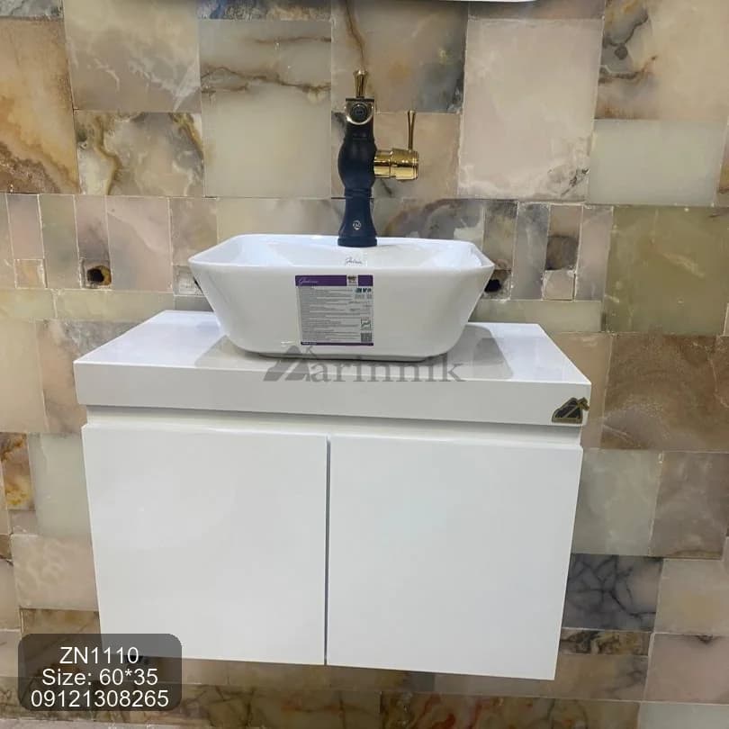 روشویی سرامیکی با کاسه روکار کد ZN1110 — تصویر ۲