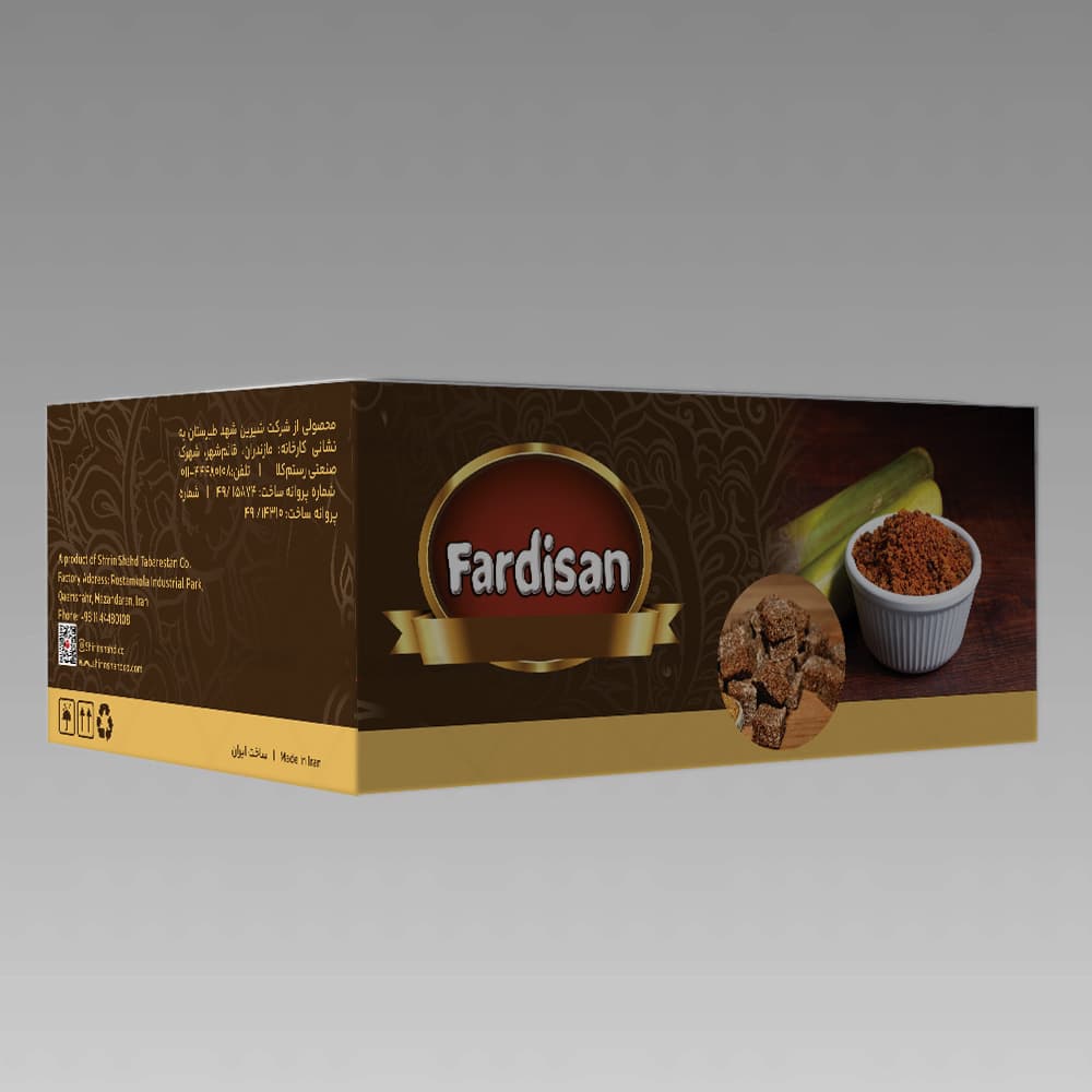 شکر قهوه‌ ای فردیسان 600 گرم – 6 عددی کارتن استند