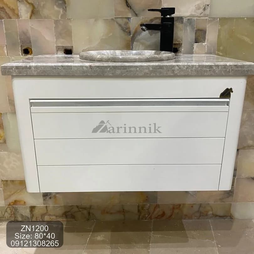 روشویی کابینتی با کاسه سنگی کد ZN2100 — تصویر ۲
