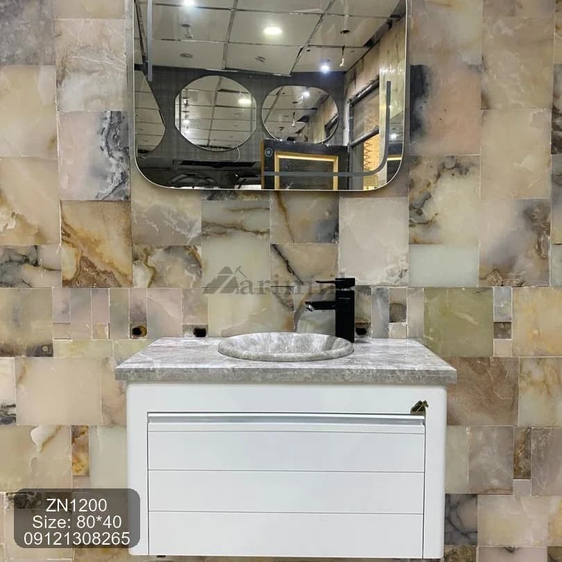 روشویی کابینتی با کاسه سنگی کد ZN2100 — تصویر ۵
