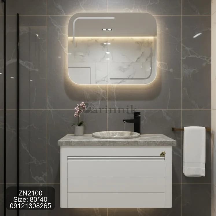 روشویی کابینتی با کاسه سنگی کد ZN2100