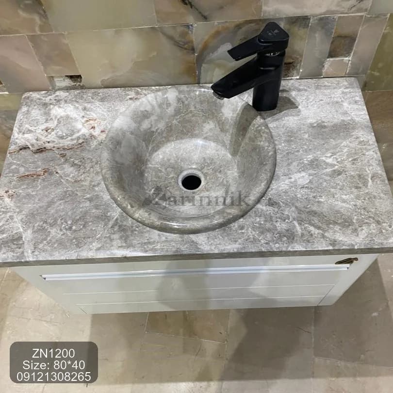 روشویی کابینتی با کاسه سنگی کد ZN2100 — تصویر ۴