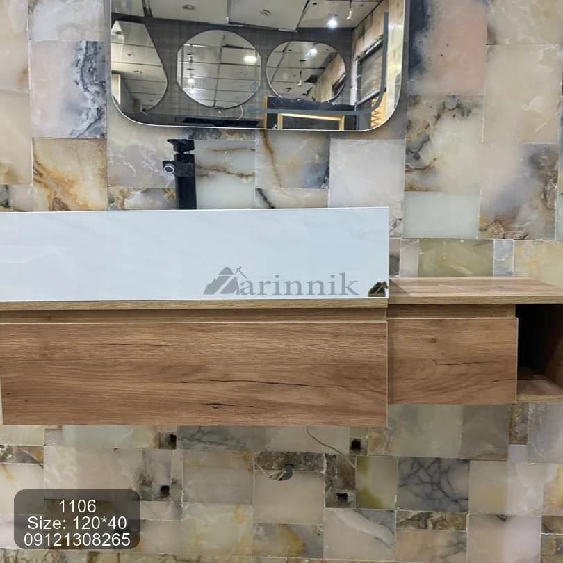 روشویی سرامیکی با کابین کد ZN1106 — تصویر ۳